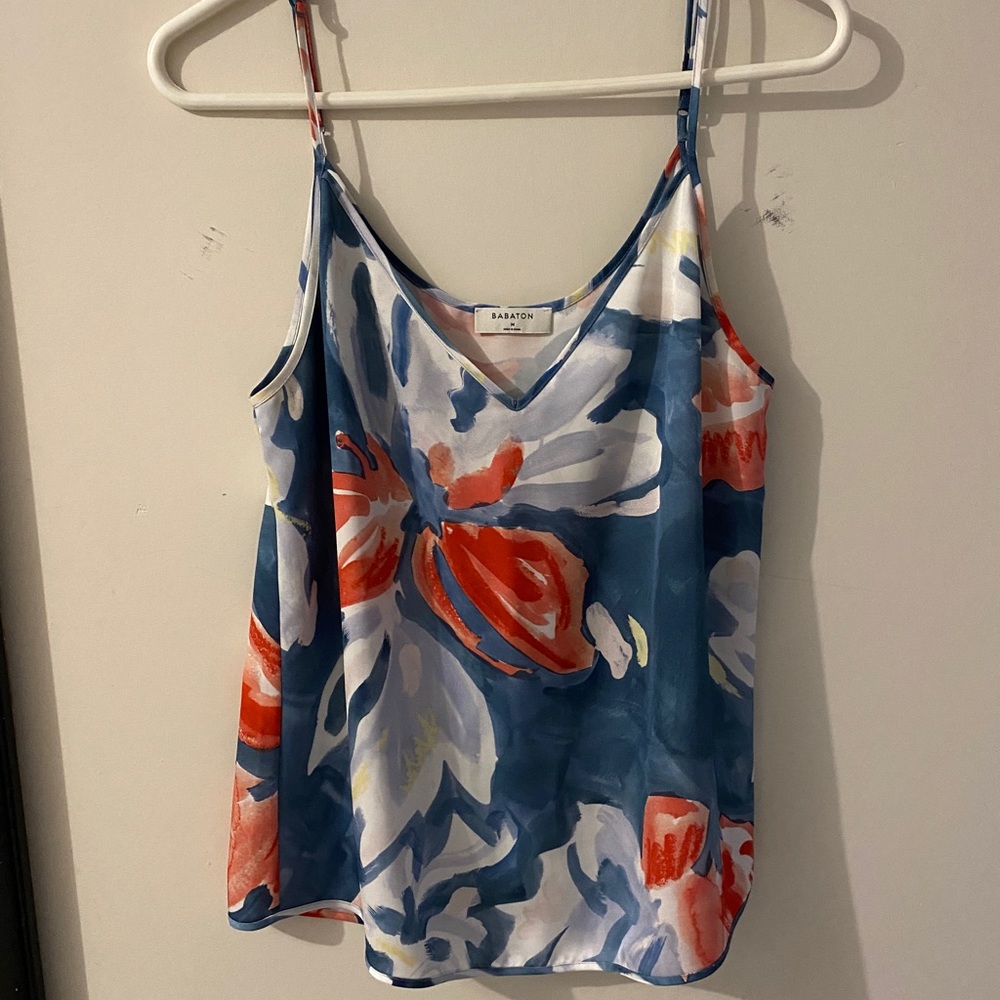 Babaton floral blue tank